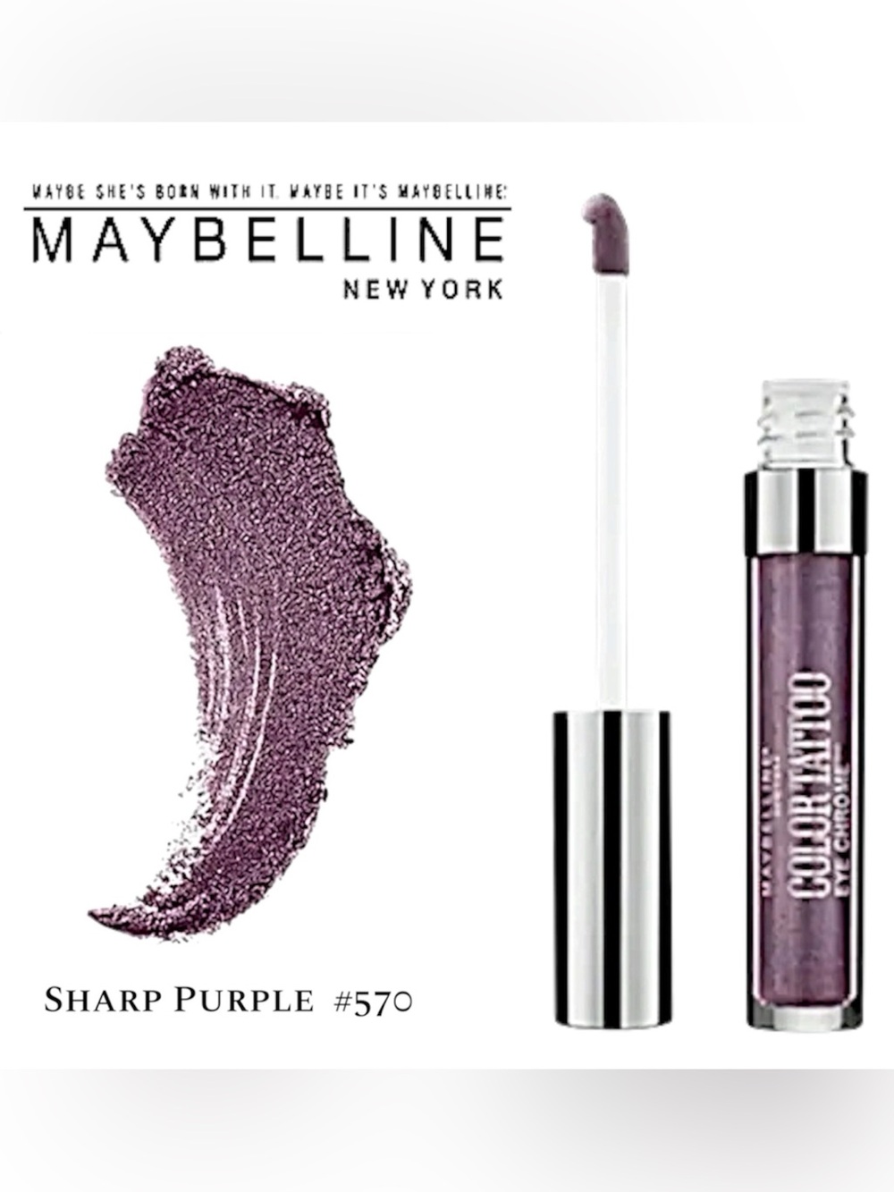NWOT Maybelline Color Tattoo Liquid Eyeshadow 570 Sharp Purple